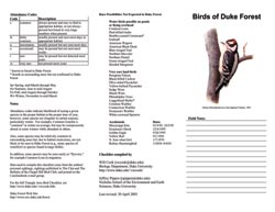 Birds of Duke Forest brochure
